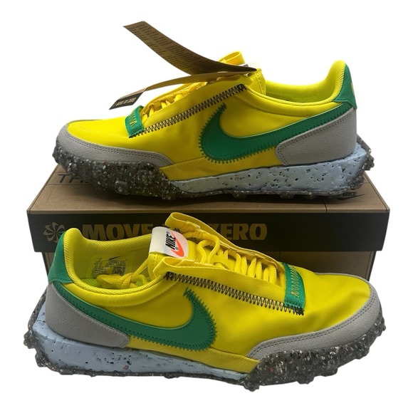 Nike Shoes - Nike Waffle Racer Crater Shoes Womens 8 Yellow Roma Green Sneakers CT1983-701